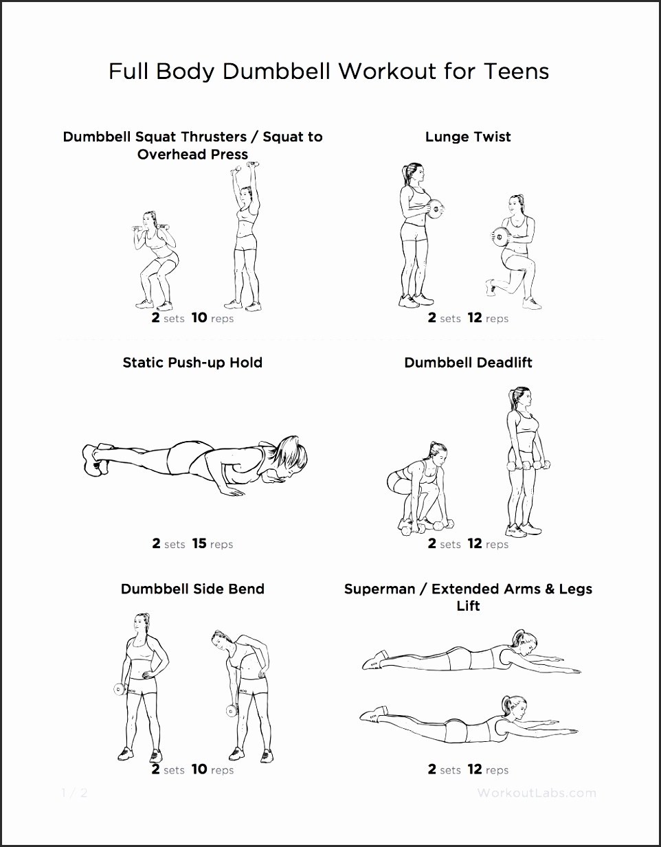 printable dumbbell exercise diagrams
